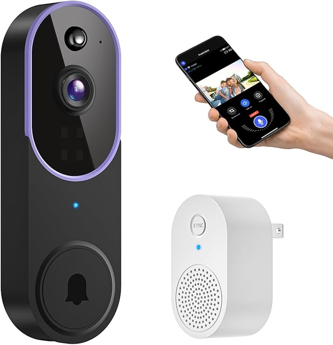 ByteBlaz 1080p Wireless Video Doorbell Camera, Smart AI Human - image 1