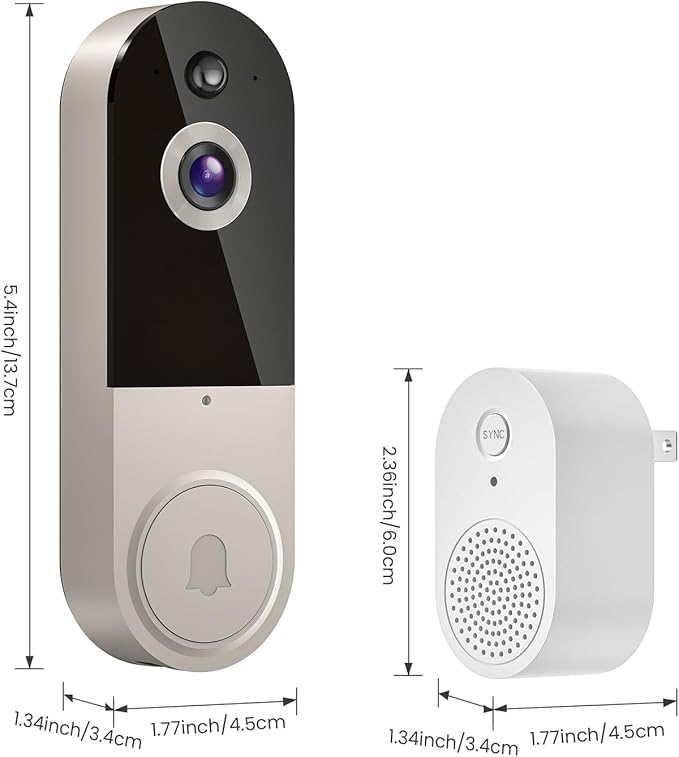 SearByte 1080p Wireless WiFi Smart Video Doorbell Camera with doorbell - image 2