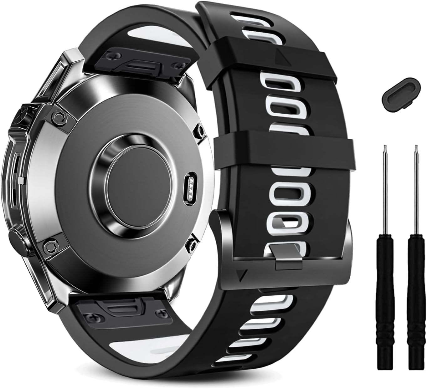 ZPJPPLX 22mm Sport Silicone Band Compatible with Garmin Fenix8 AMOLED - image 1