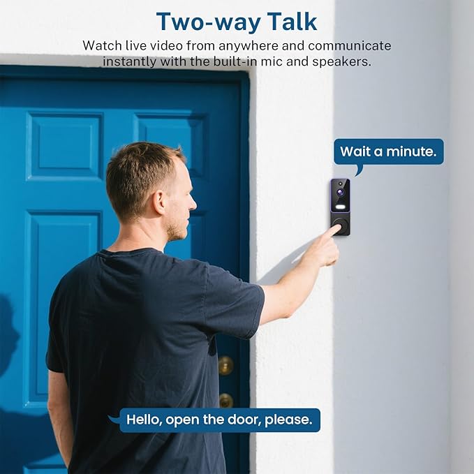 SwagBuzz 1080p Wireless Wi-Fi Video Doorbell Camera with AI Motion - image 5