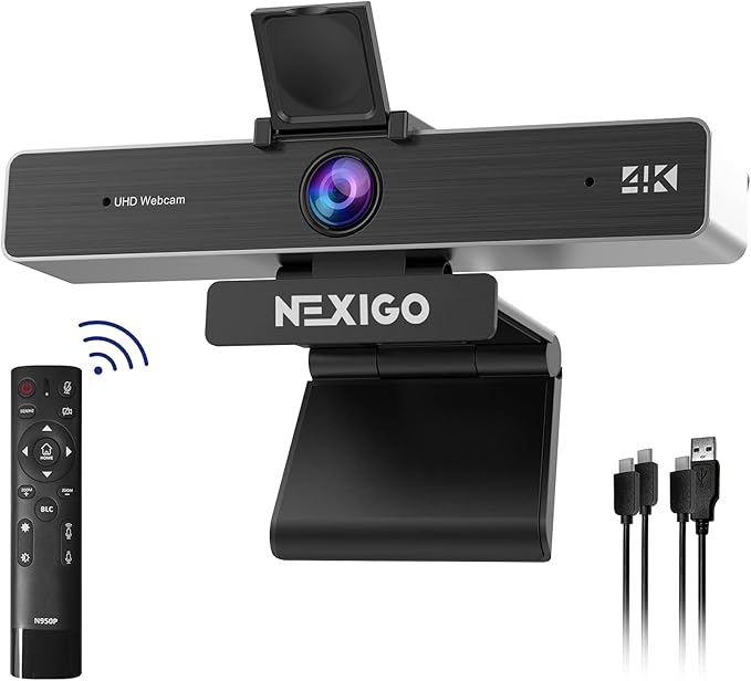 Zoom Certified, NexiGo N950P (Gen 2) 4K Zoomable Webcam, RF Remote - image 1