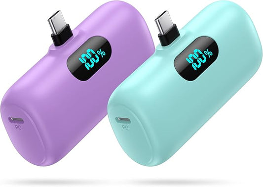 Swyop [2-Pack] Mini Portable Charger 5000mAh Power Bank,3A PD USB C - image 1