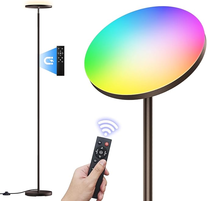 FULSUNT 𝐑𝐆𝐁 Torchiere Floor Lamps for Living Room - Everyday Use - image 1