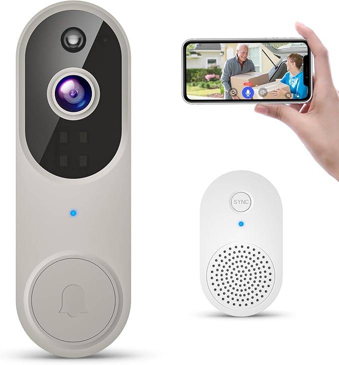 GridTera 1080p Wireless Video Doorbell Camera, AI Human Detection - image 1