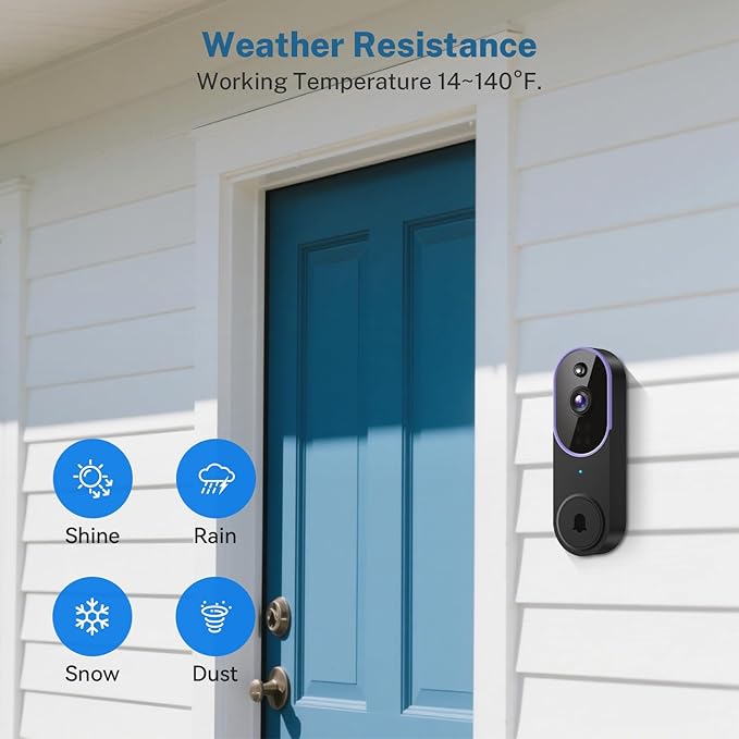 SearByte 1080p Wireless Smart Doorbell Camera with Doorbell Receiver - image 3
