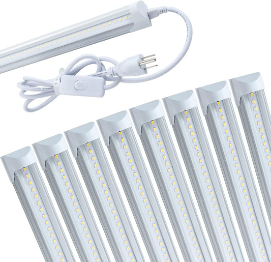 WAHADI (Pack of 8 4FT T8 Led Integrated Tube Light Fixture 24W Bright - image 1
