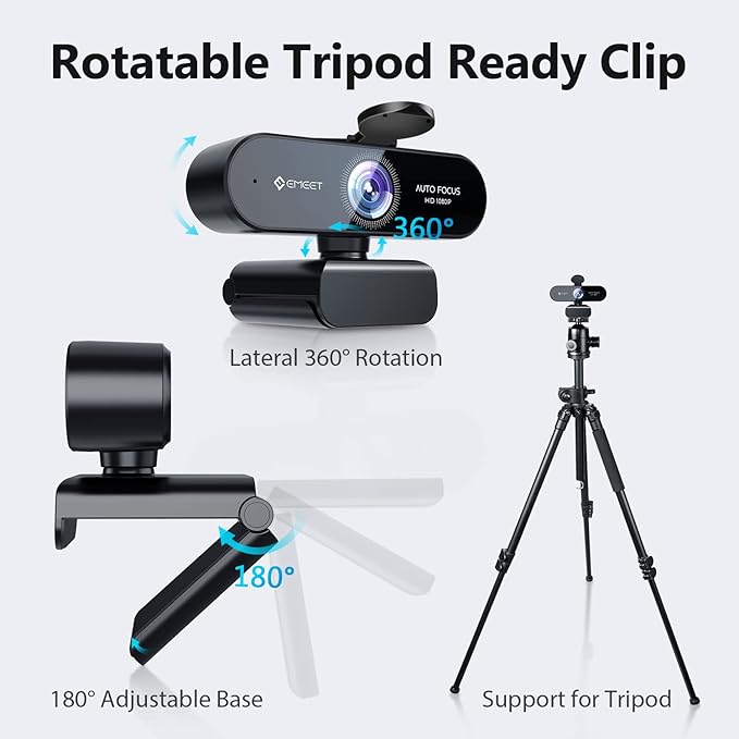 1080P Webcam with Microphone, eMeet Nova AutoFocus HD Webcam - image 7