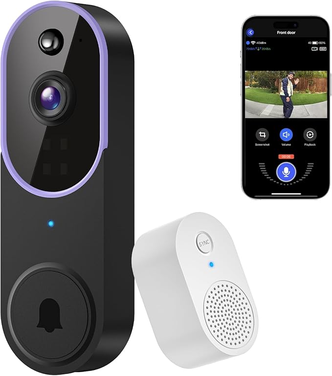 Lunelyx 1080P Wireless Video Doorbell Camera, Smart Outdoor - image 1