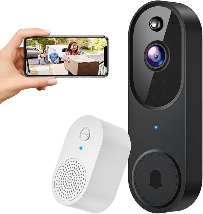 SearByte 1080p Wireless Smart Doorbell Camera with Doorbell Receiver - image 1