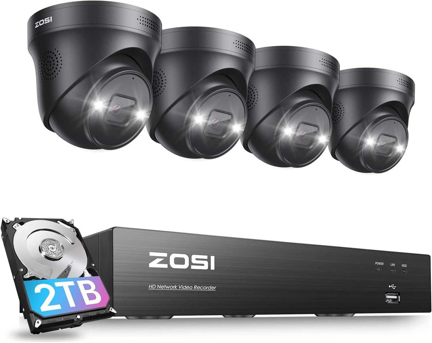 ZOSI 4K PoE Security Camera System with Spotlight,8 Ports 16CH 8MP NVR - image 1
