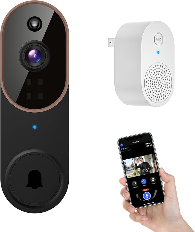 SearByte 1080p Wireless Smart Doorbell Camera with Doorbell Receiver - image 1