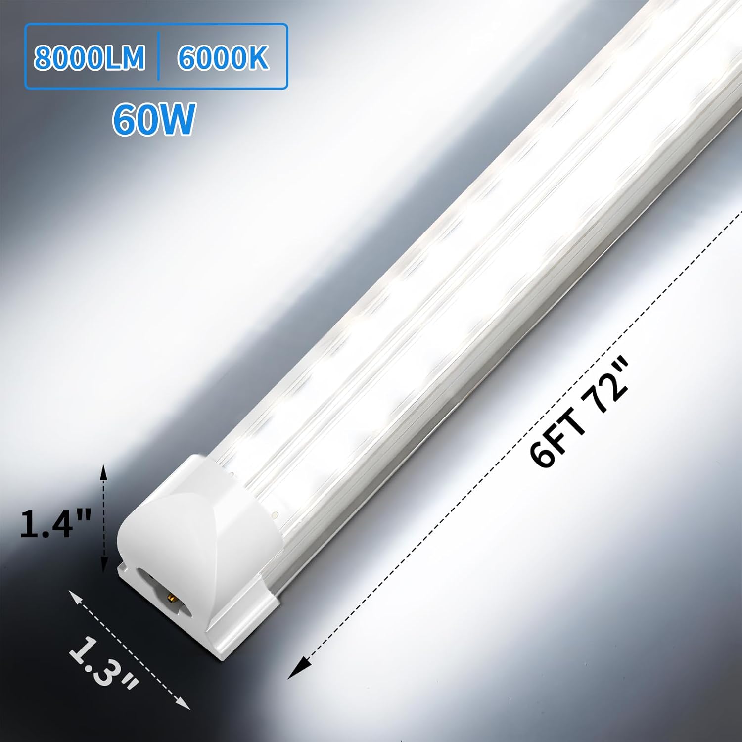 SHOPLED (Pack of 4) Linkable LED Utility Shop Lights for Garage, 6FT - image 7