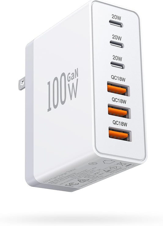 Dulums 100W USB C Wall Charger,6-Port PD Fast USB C Charging Block,3 - image 1