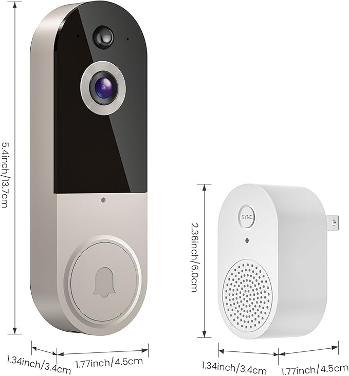 BotMelt 1080P Wireless Video Doorbell Camera with Receiver, Night - image 6
