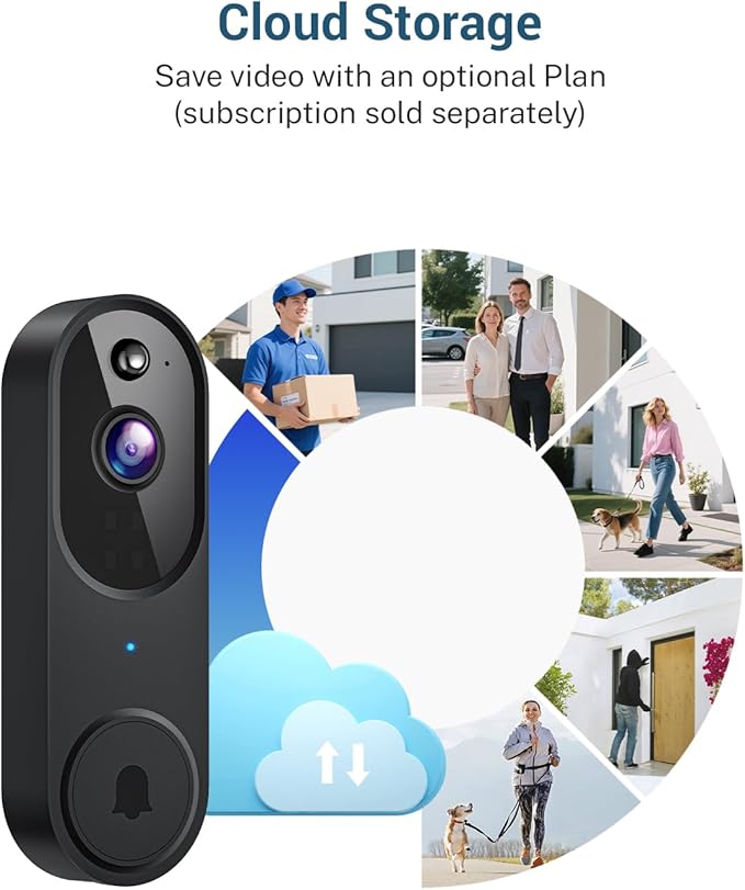 SearByte 1080p Wireless Smart Doorbell Camera with Doorbell Receiver - image 8