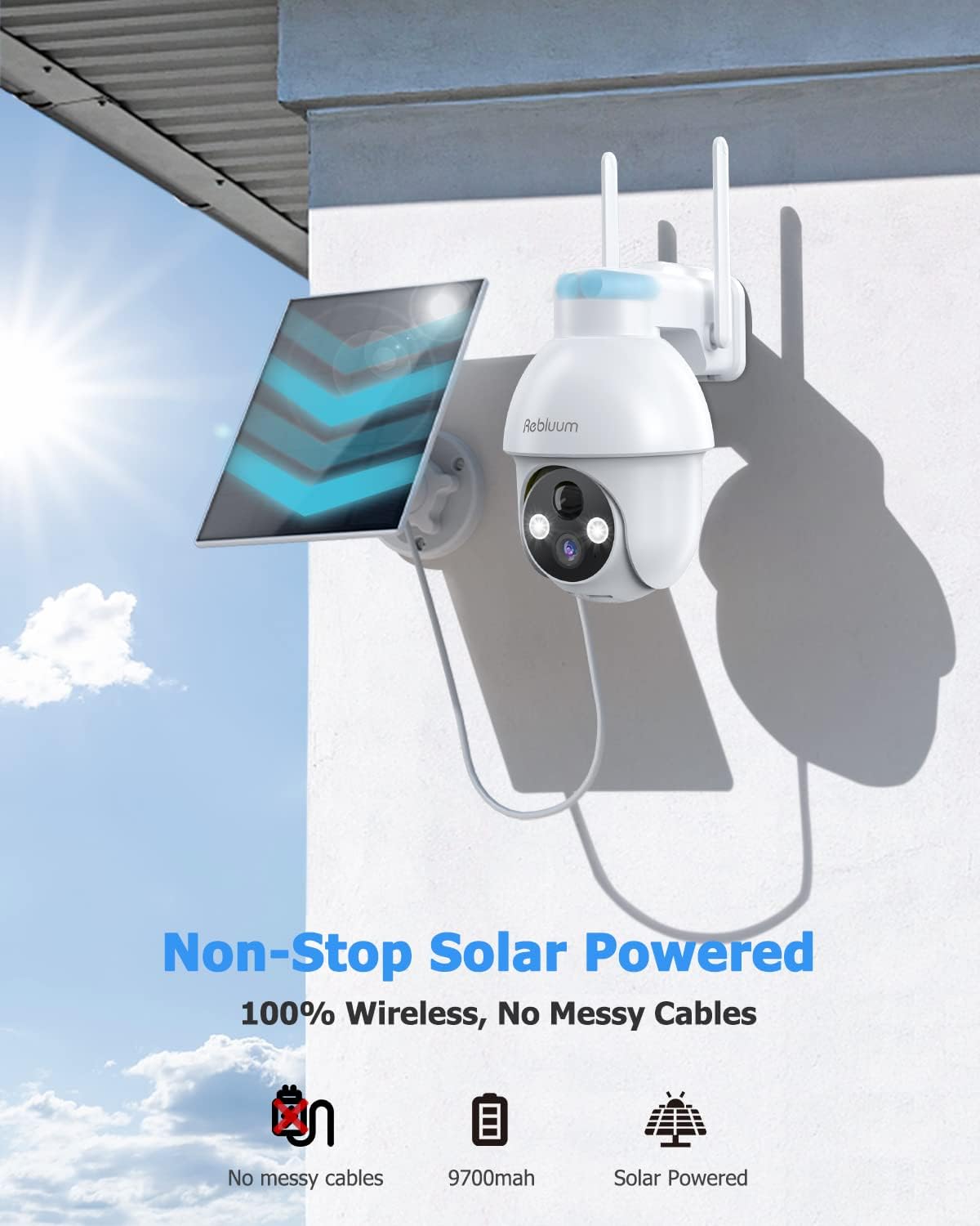 Rebluum 【2K】 Solar Security Cameras Outdoor Wireless - Everyday Use - image 3