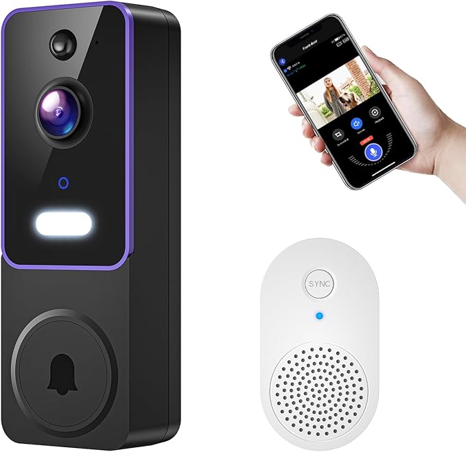 ClipBlur 1080p Wireless Video Doorbell Camera with Doorbell Receiver - image 1