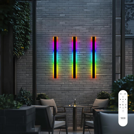MOD LIGHTING 𝗠𝗢𝗗 𝗟𝗜𝗚𝗛𝗧𝗜𝗡𝗚 Haylen RGB Long Outdoor Wall Lights - image 1