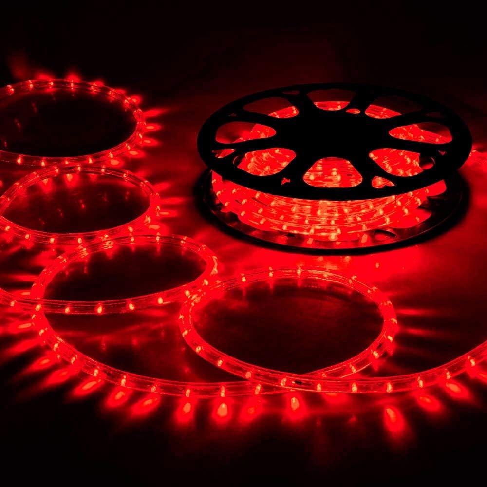100ft LED Rope Lights Outdoor, 720 LED Connectable and Flexible Tube Lights with 8 Modes, Waterproof LED Rope Lighting for Garden, Patio, Pool, Bedroom, Party, Indoor Outdoor Christmas Decor (Red)
