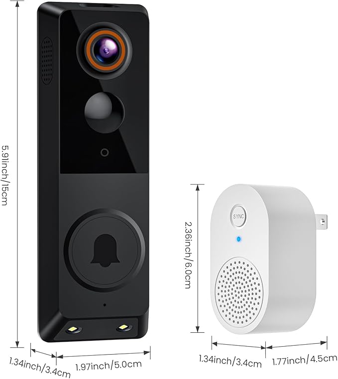 SearByte 1080P Wireless Smart Doorbell Camera, AI Human Detection - image 2
