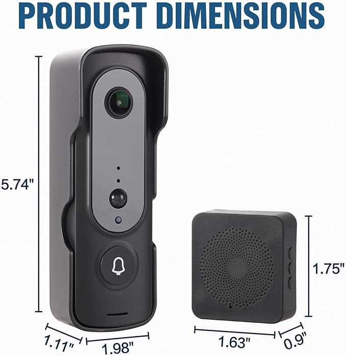 GUATTINE 1080P Video Doorbell Camera Wireless, Included Ring Chime - image 2