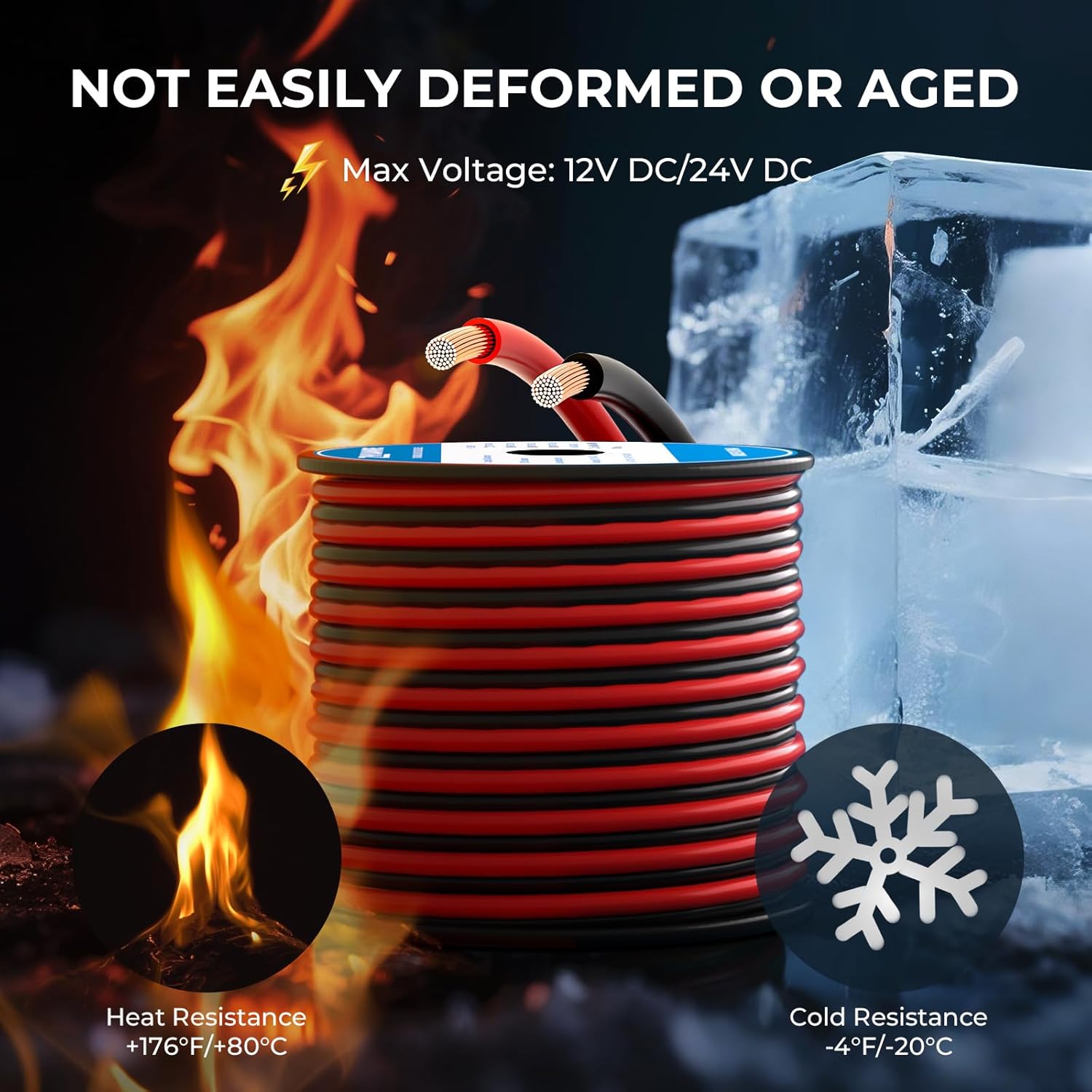 PUDKLE 12 Gauge/12 AWG Copper Clad Aluminum 2 Conductor Red Black - image 5