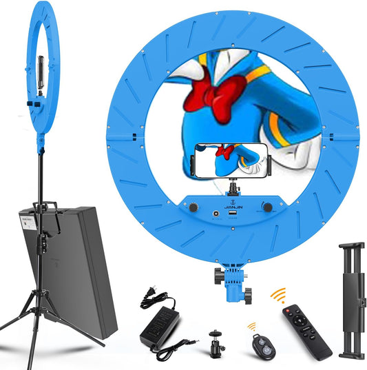 Ring Light 18 INCH Kit,55W6700k Dimmable LED Light, Tripod Stand, Remote Controller,Box for Camera,Smartphone,YouTube,TikTok,Self-Portrait Shooting,CRI95 (Maya Blue)