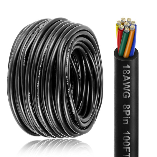 LEDLampsWorld 100FT 18 Gauge 8 Conductor Electrical Wire - Easy to Use - image 1