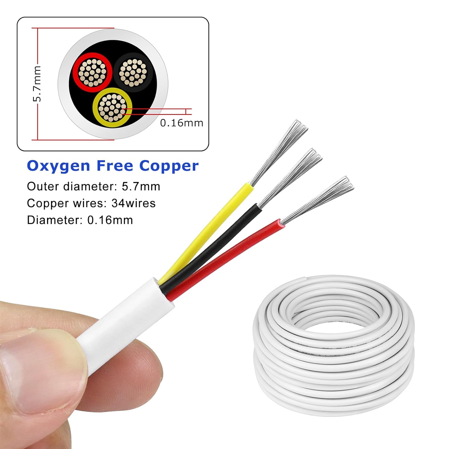 YOEPLAVSE 100FT 18 Gauge 3 Conductor Electrical Wire,18/3 Low Voltage - image 4