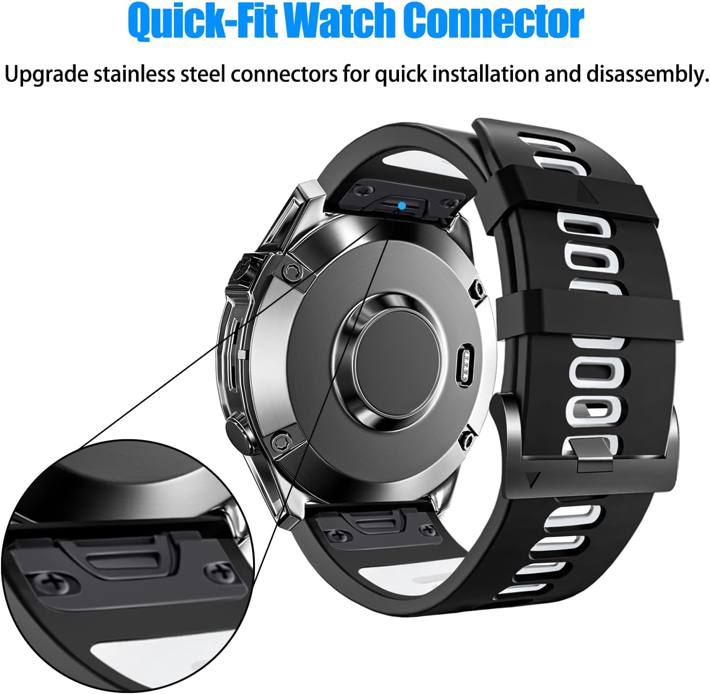 ZPJPPLX 22mm Sport Silicone Band Compatible with Garmin Fenix8 AMOLED - image 3