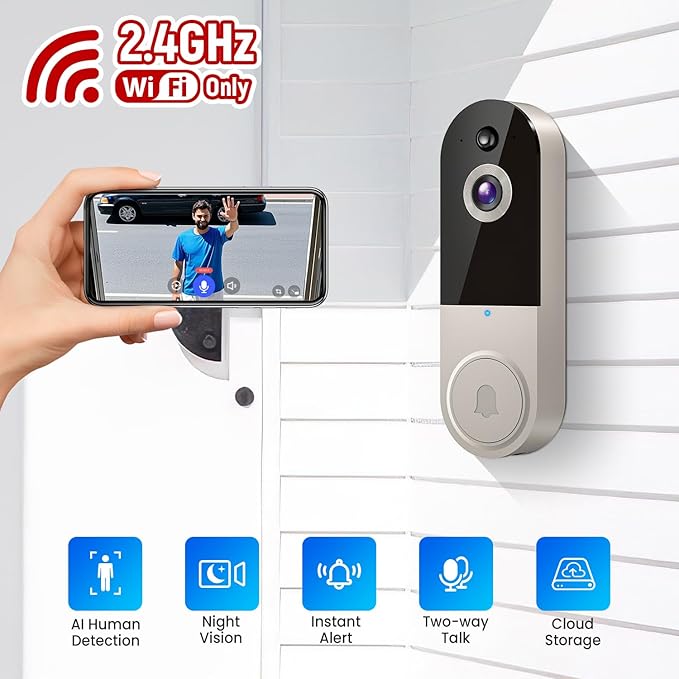 MeshSear 1080p Wireless Video Doorbell Camera with Indoor Receiver - image 7
