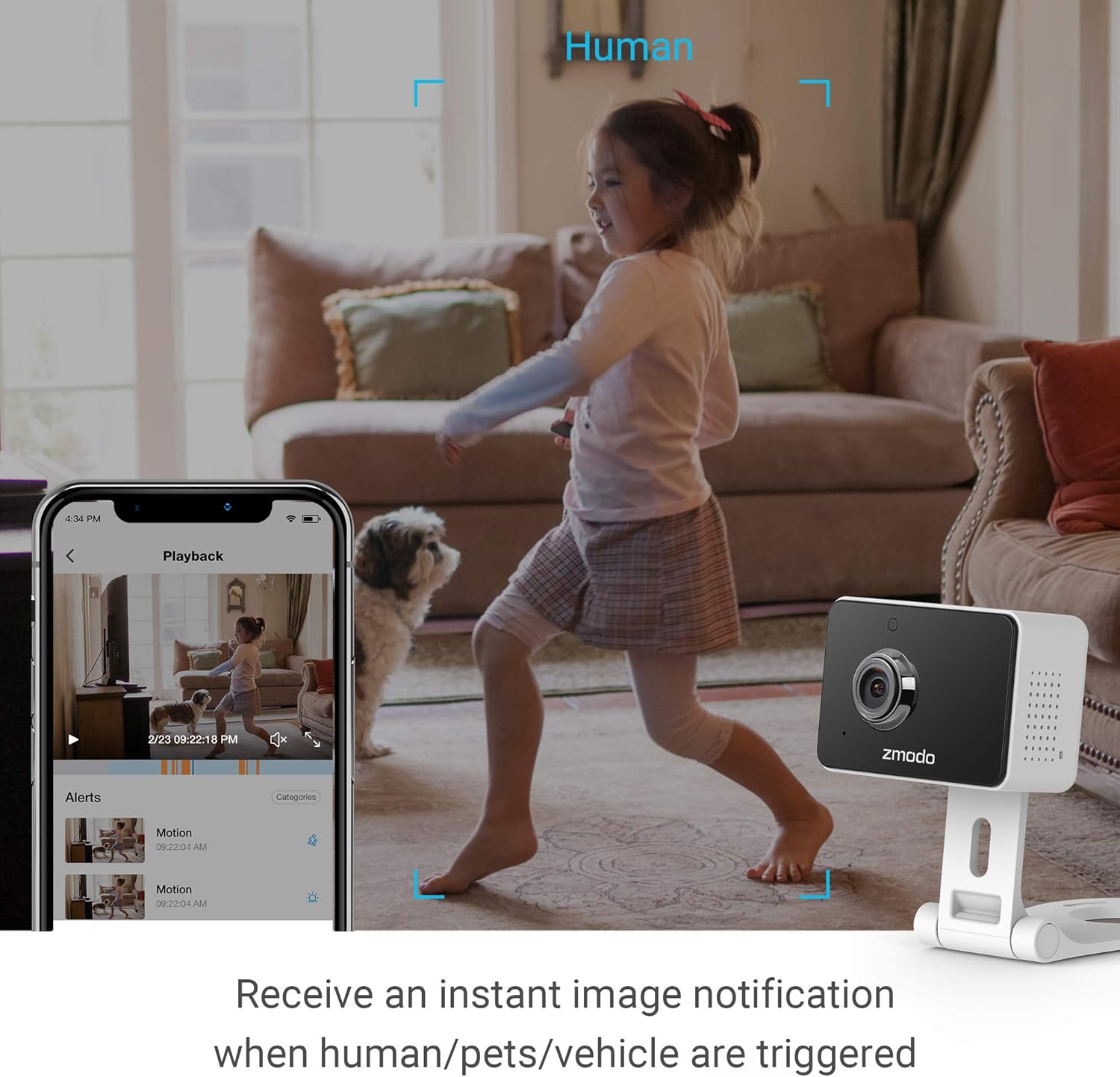Zmodo 1080p Mini WiFi Pet Camera Two-Way Audio Smart Home Camera - image 3