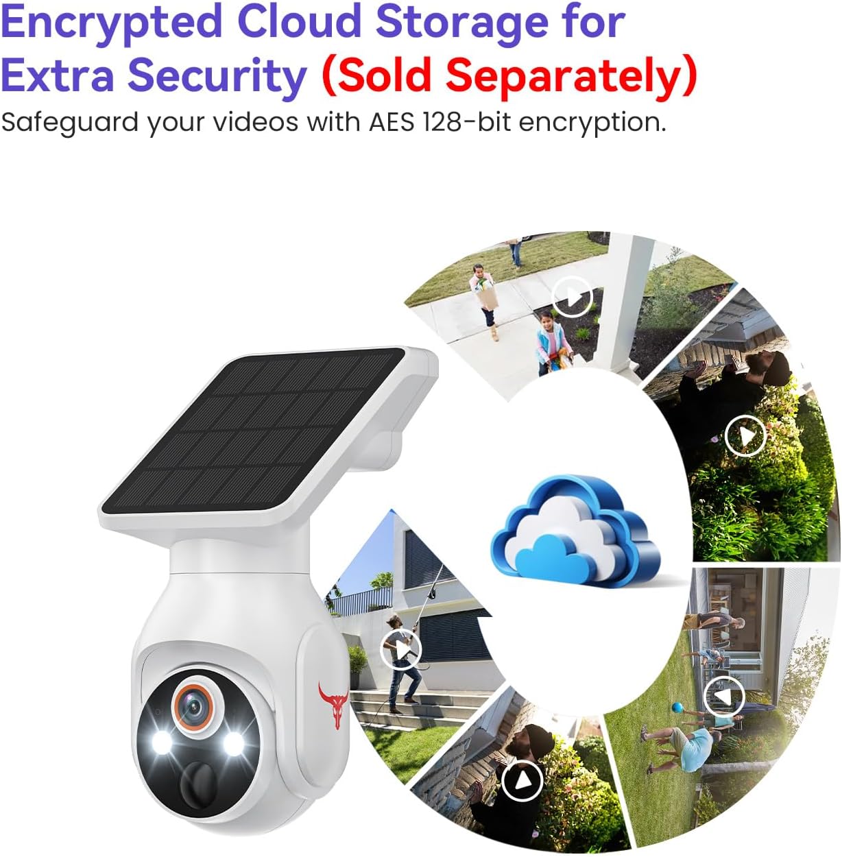 MeshSear 1080P Solar Security Cameras Wireless Outdoor, 360° View - image 4