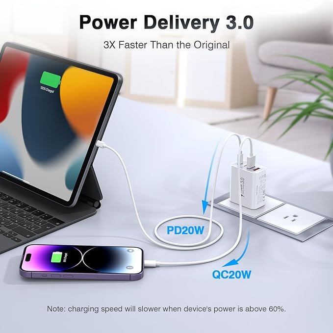 Dulums [3-Pack] USB C Wall Charger, 40W Fast USB C Charger Block - image 2