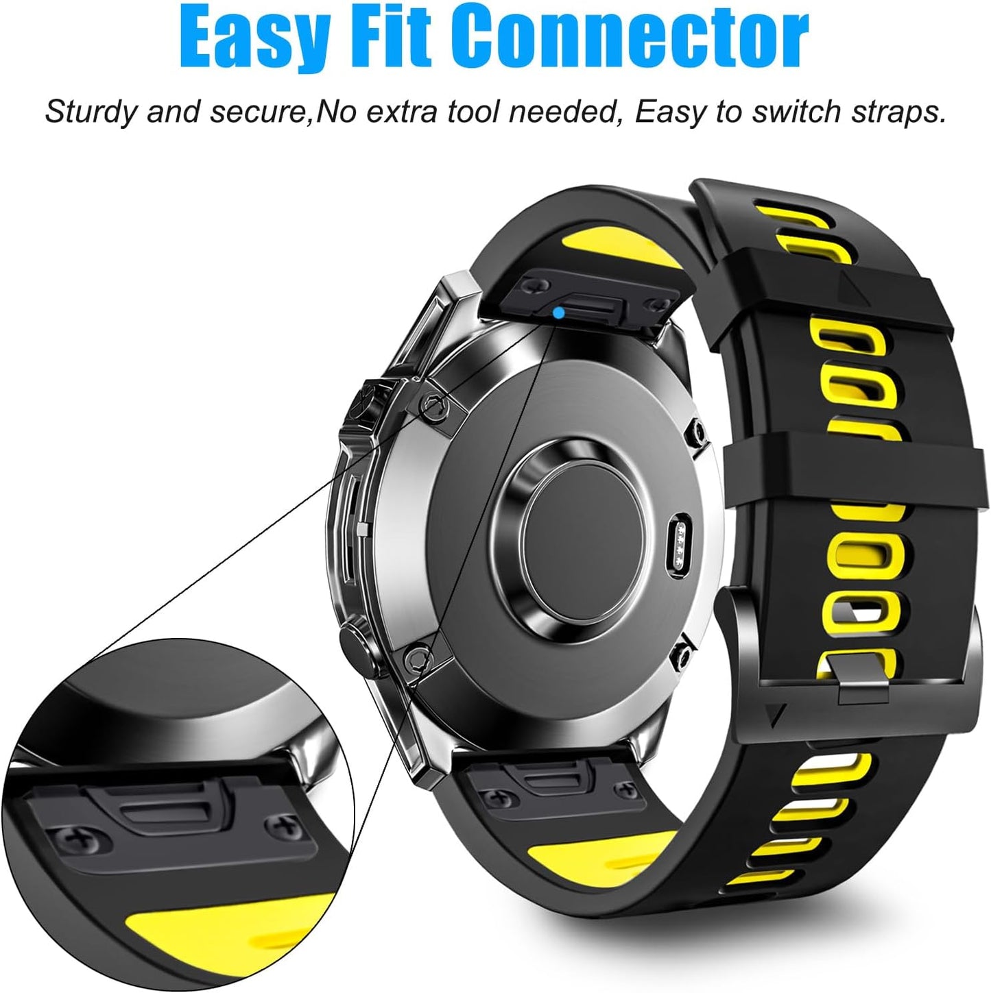 ZPJPPLX 22mm Sport Silicone Band Compatible with Garmin Fenix8 AMOLED - image 3