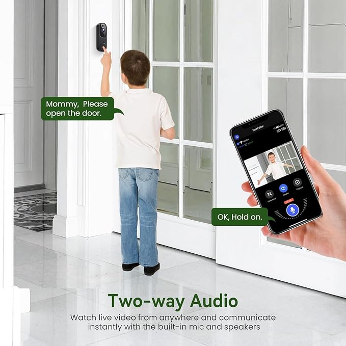 HopeFlex 1080P Smart Wireless Video Doorbell Camera, Night Vision - image 4