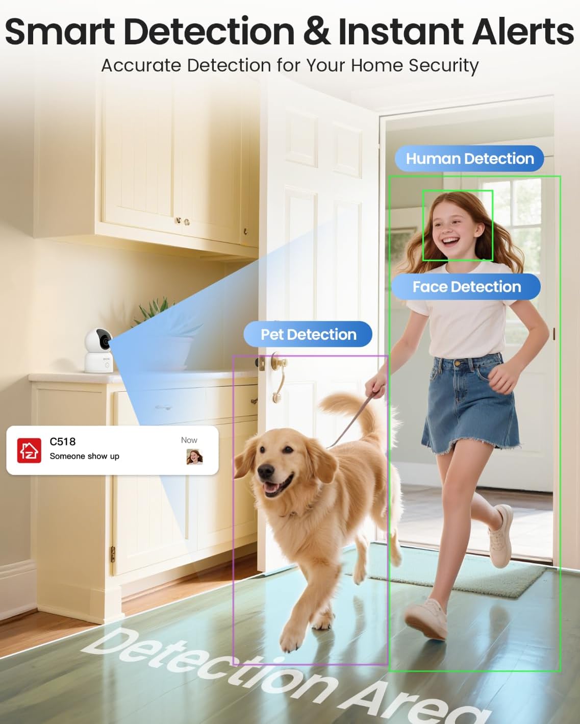 ZOSI 4K Indoor Security Camera, C518 WiFi Pan/Tilt Pet/Dog/Baby - image 3