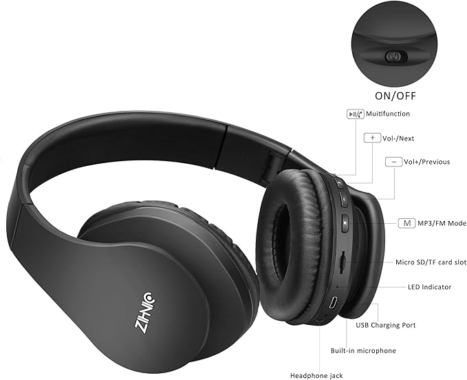 ZIHNIC Bluetooth Headphones Over-Ear - image 4