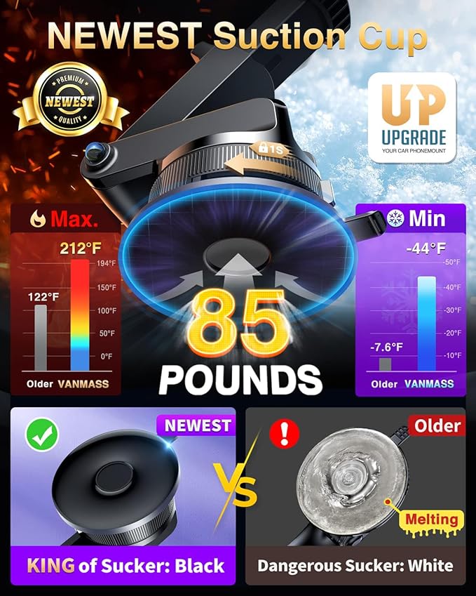 [Pro Version] VANMASS Universal Car Phone Mount [Super Suction Cup] - image 3