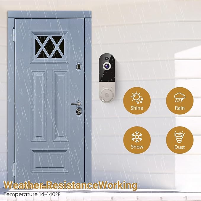 Lunelyx 1080P Video Doorbell Camera, Wireless Indoor/Outdoor - image 8