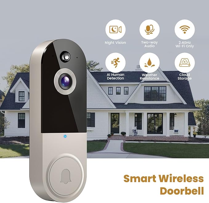 Lunelyx 1080P Video Doorbell Camera, Wireless Indoor/Outdoor - image 2