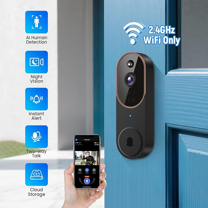 SearByte 1080p Wireless Smart Doorbell Camera with Doorbell Receiver - image 6