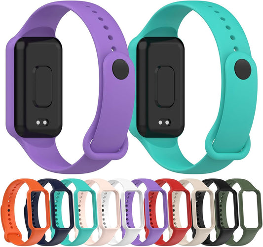 (10 Pack) NTidea Compatible with Amazfit Band 7 Replacement Bands,Soft Silicone Wristbands, Color Sport Adjustable Wrist Strap for Women Men
