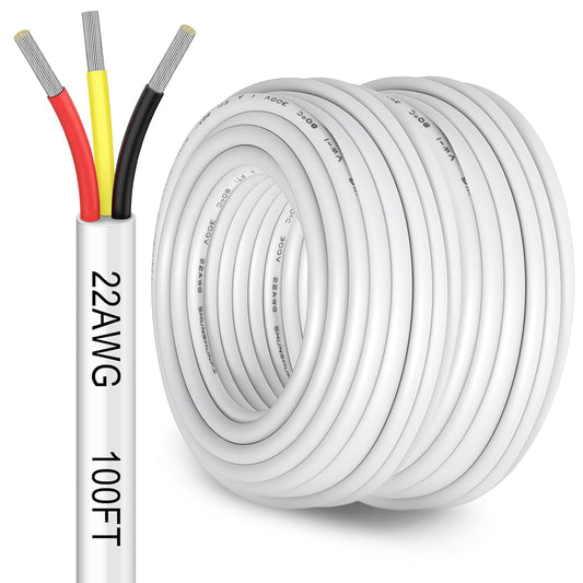 YOEPLAVSE 100FT 22 Gauge 3 Conductor Electrical Wire - Everyday Use - image 1