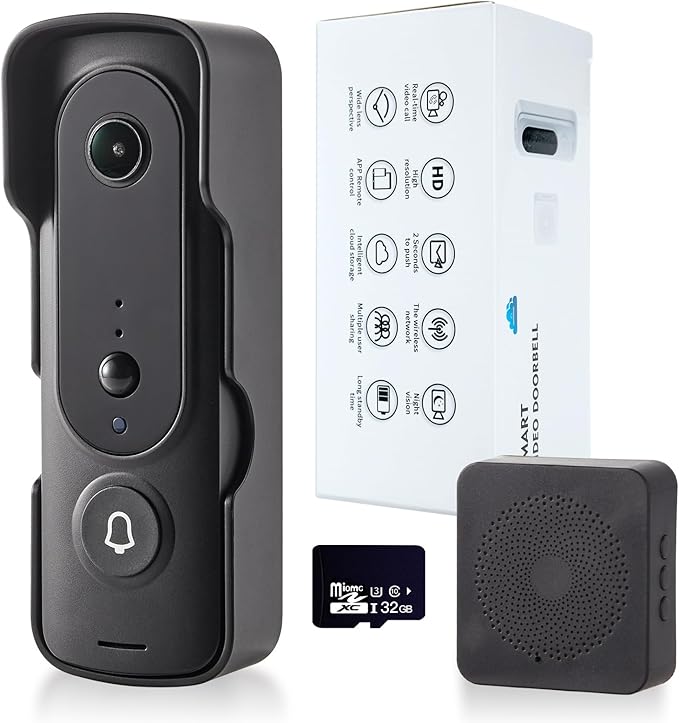 GUATTINE 1080P Video Doorbell Camera Wireless, Included Ring Chime - image 1