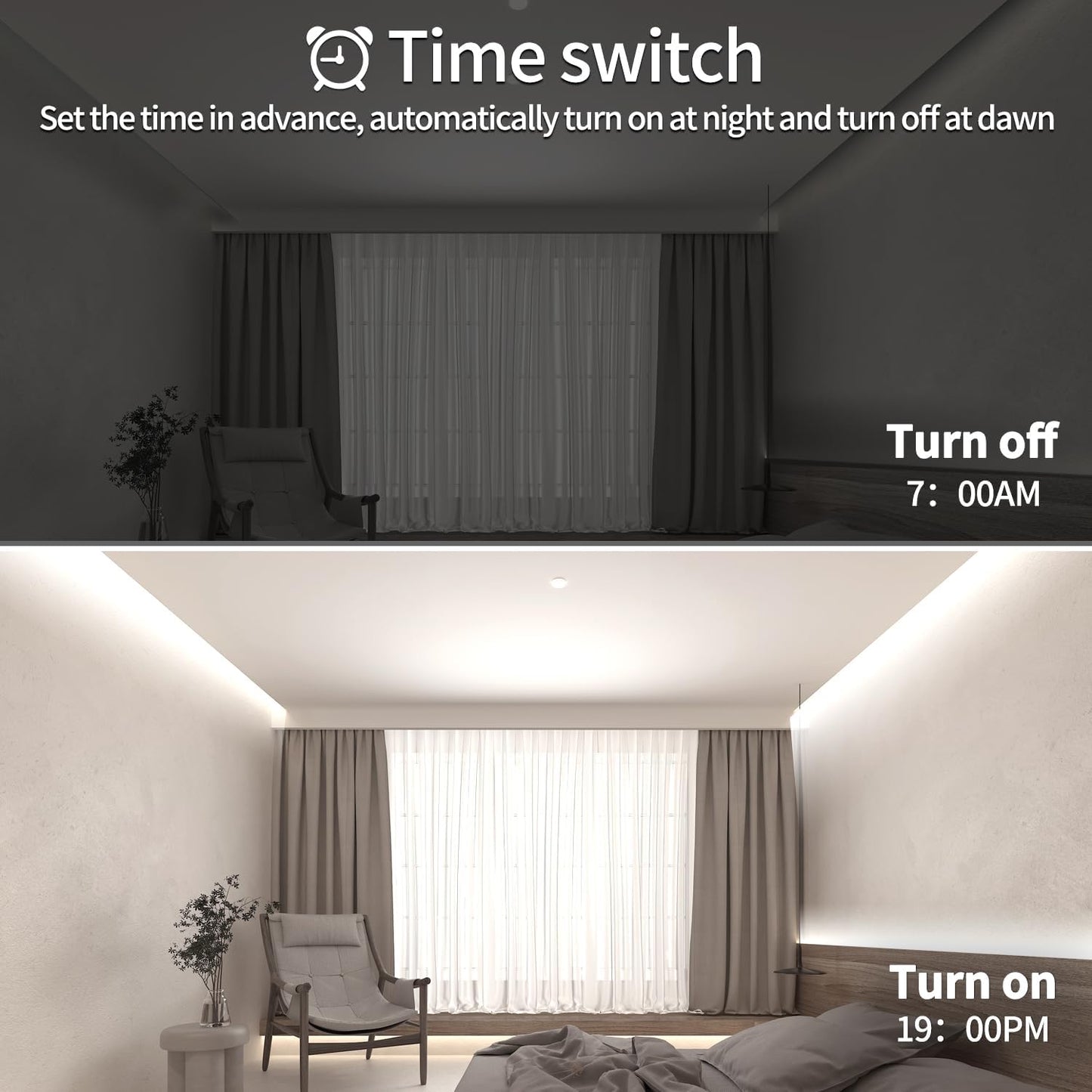 100FT COB LED Strip Lights White Dimmable DC 24V 6000K Flexible LED Tape Light for Bedroom, with Remote and app Control LED Tape Lights for DIY Home Decoration