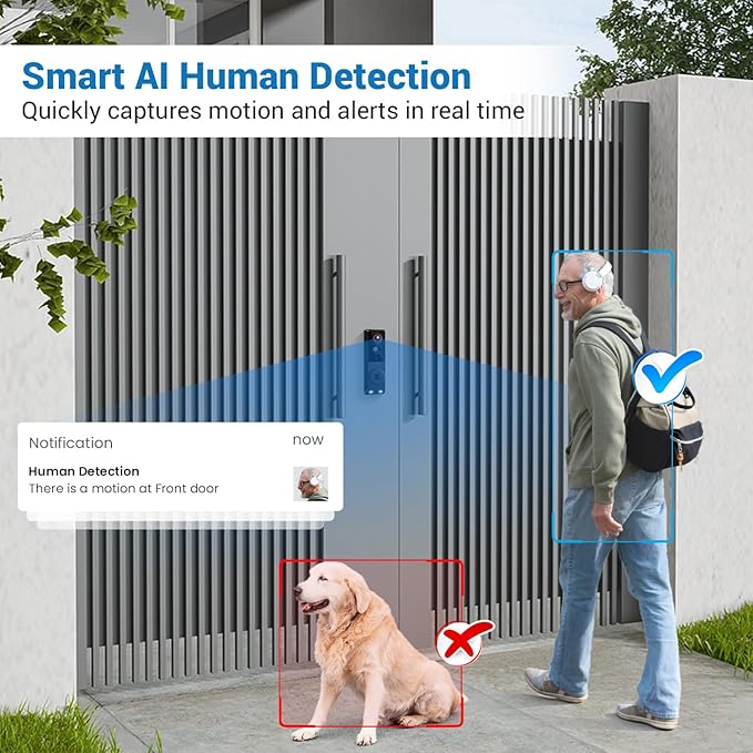 SearByte 1080P Wireless Smart Doorbell Camera, AI Human Detection - image 6