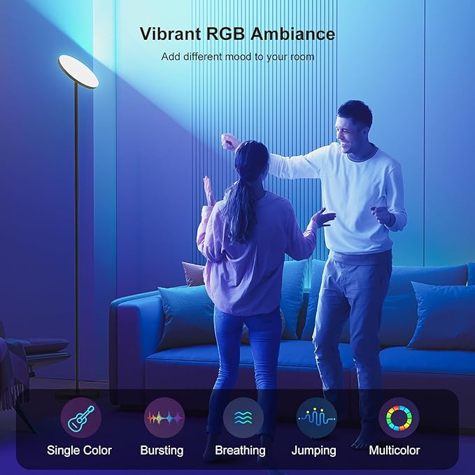 FULSUNT 𝐑𝐆𝐁 Torchiere Floor Lamps for Living Room - Everyday Use - image 2