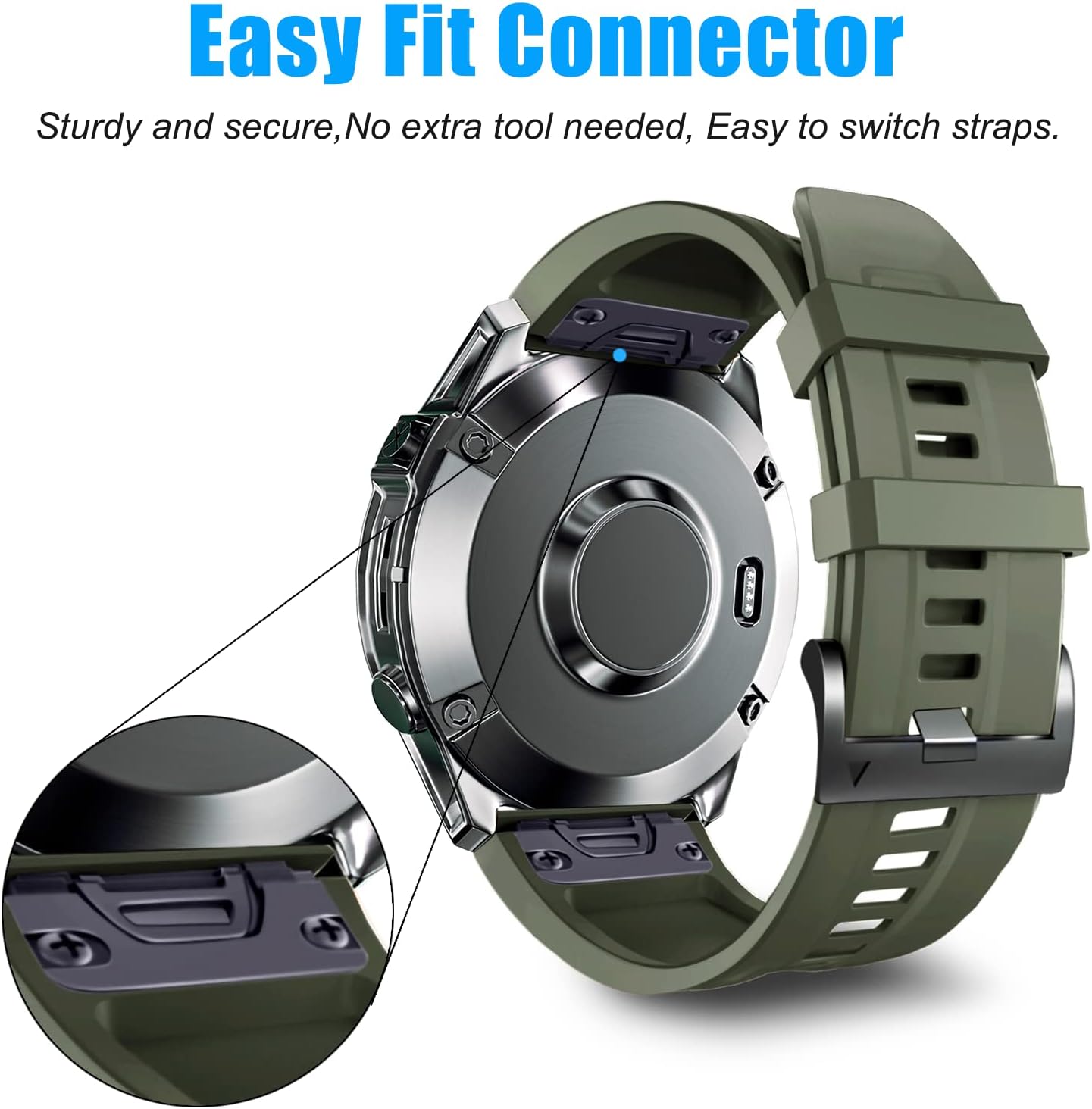 ZPJPPLX 26mm Compatible with Garmin Fenix 8 AMOLED 51mm/7X Pro/6X - image 3