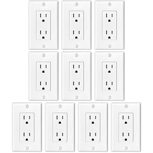 [10-Pack] PROCURU 15 Amp Decorator Wall Outlet Receptacle - image 1